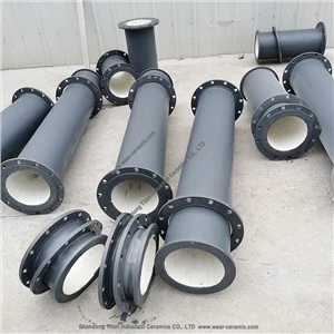 Colzes de tubs folrats de ceràmica per a canonades de transport de cendres de planta de ciment